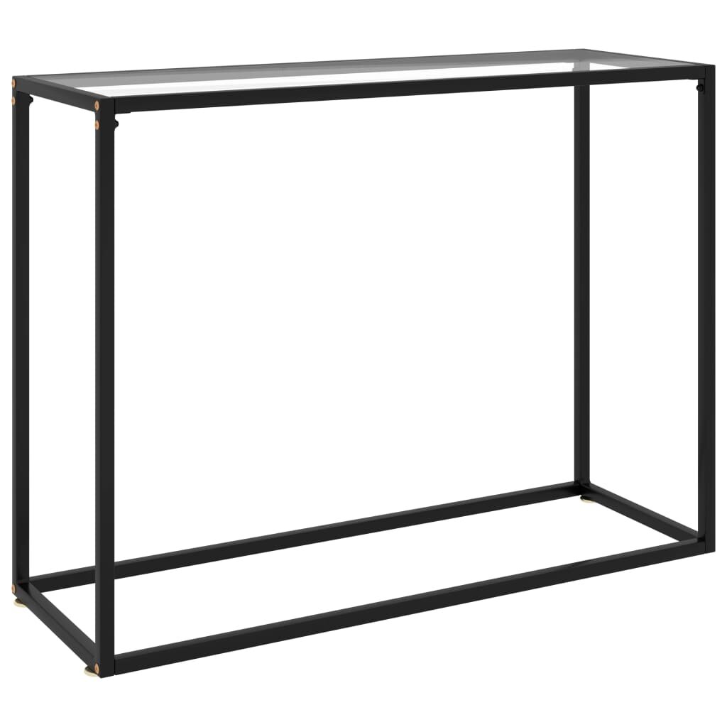 vidaXL Конзолна маса прозрачна 100x35x75 cм закалено стъкло