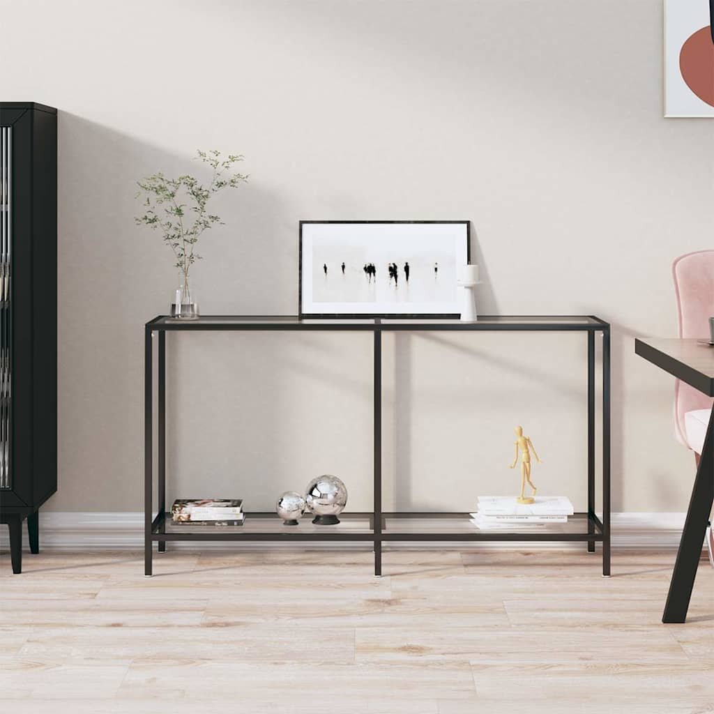 vidaXL Конзолна маса прозрачна 140x35x755 cм закалено стъкло