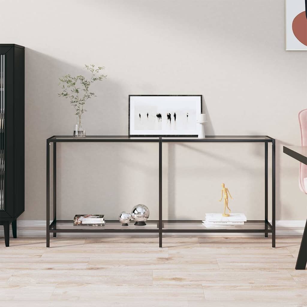 vidaXL Конзолна маса прозрачна 160x35x755 cм закалено стъкло