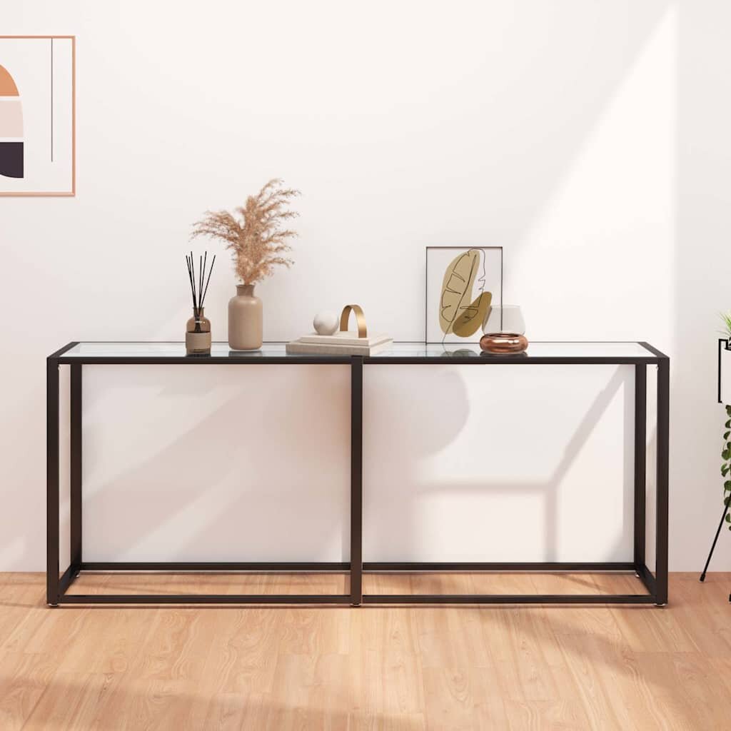 vidaXL Конзолна маса прозрачна 180x35x755 cм закалено стъкло