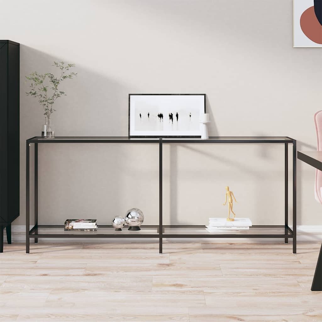vidaXL Конзолна маса прозрачна 180x35x755 cм закалено стъкло