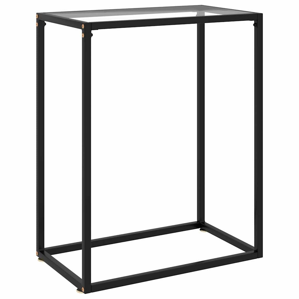 vidaXL Конзолна маса прозрачна 60x35x75 cм закалено стъкло