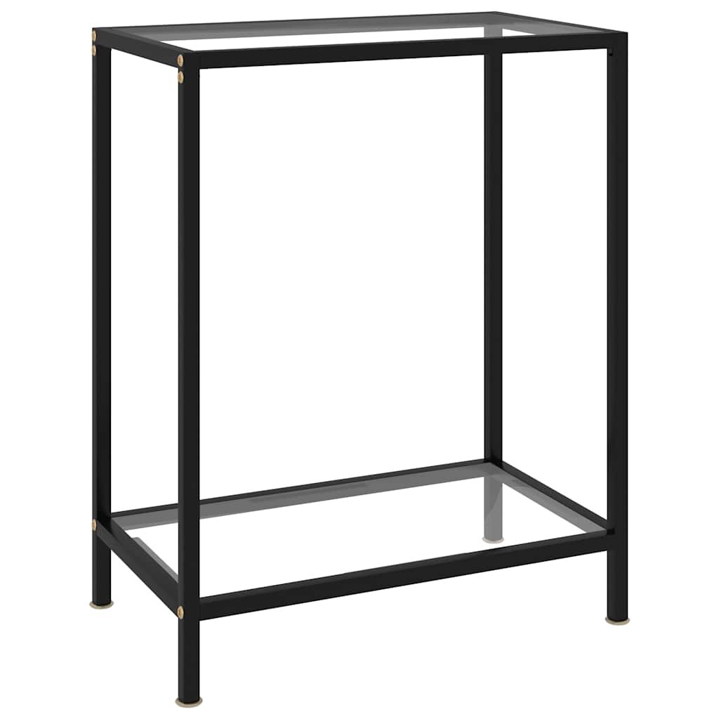vidaXL Конзолна маса прозрачна 60x35x75 cм закалено стъкло