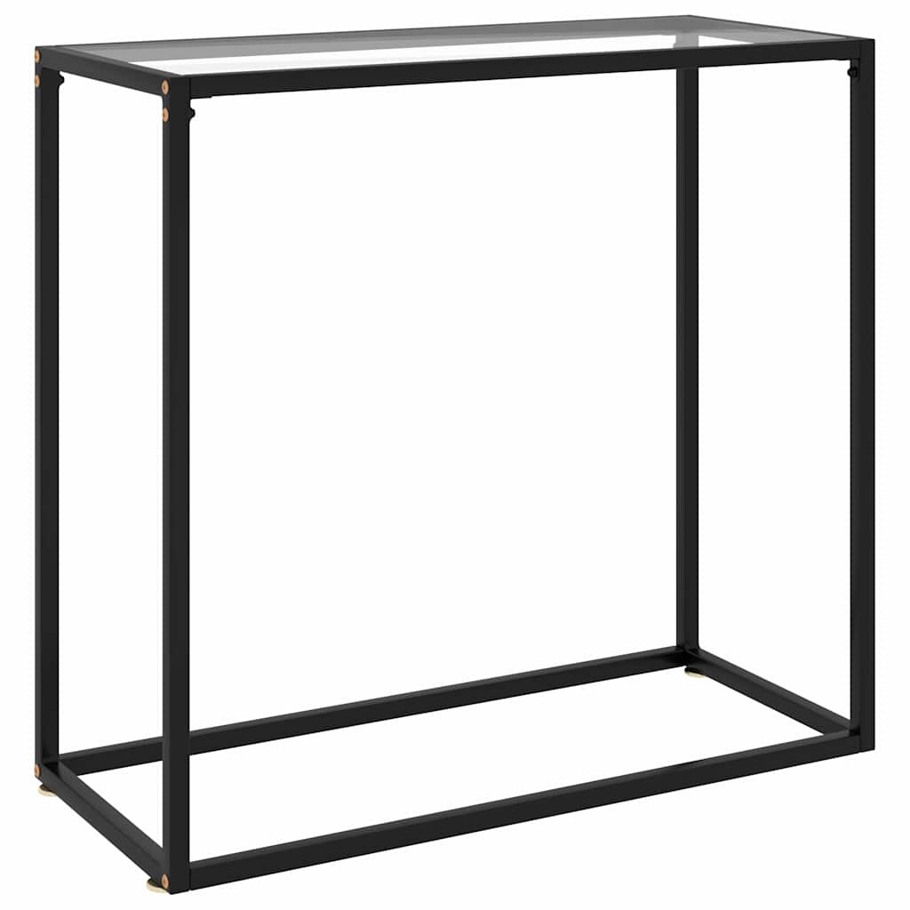 vidaXL Конзолна маса прозрачна 80x35x75 cм закалено стъкло