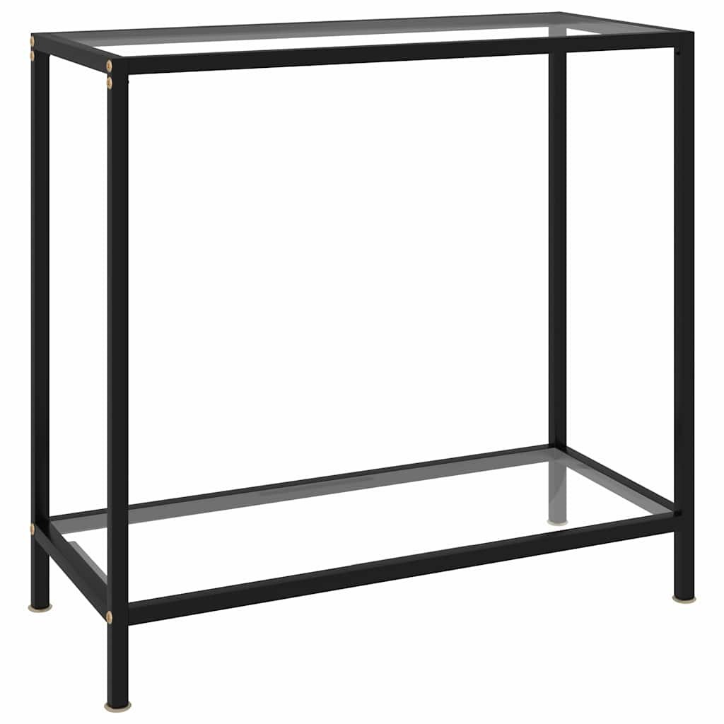 vidaXL Конзолна маса прозрачна 80x35x75 cм закалено стъкло