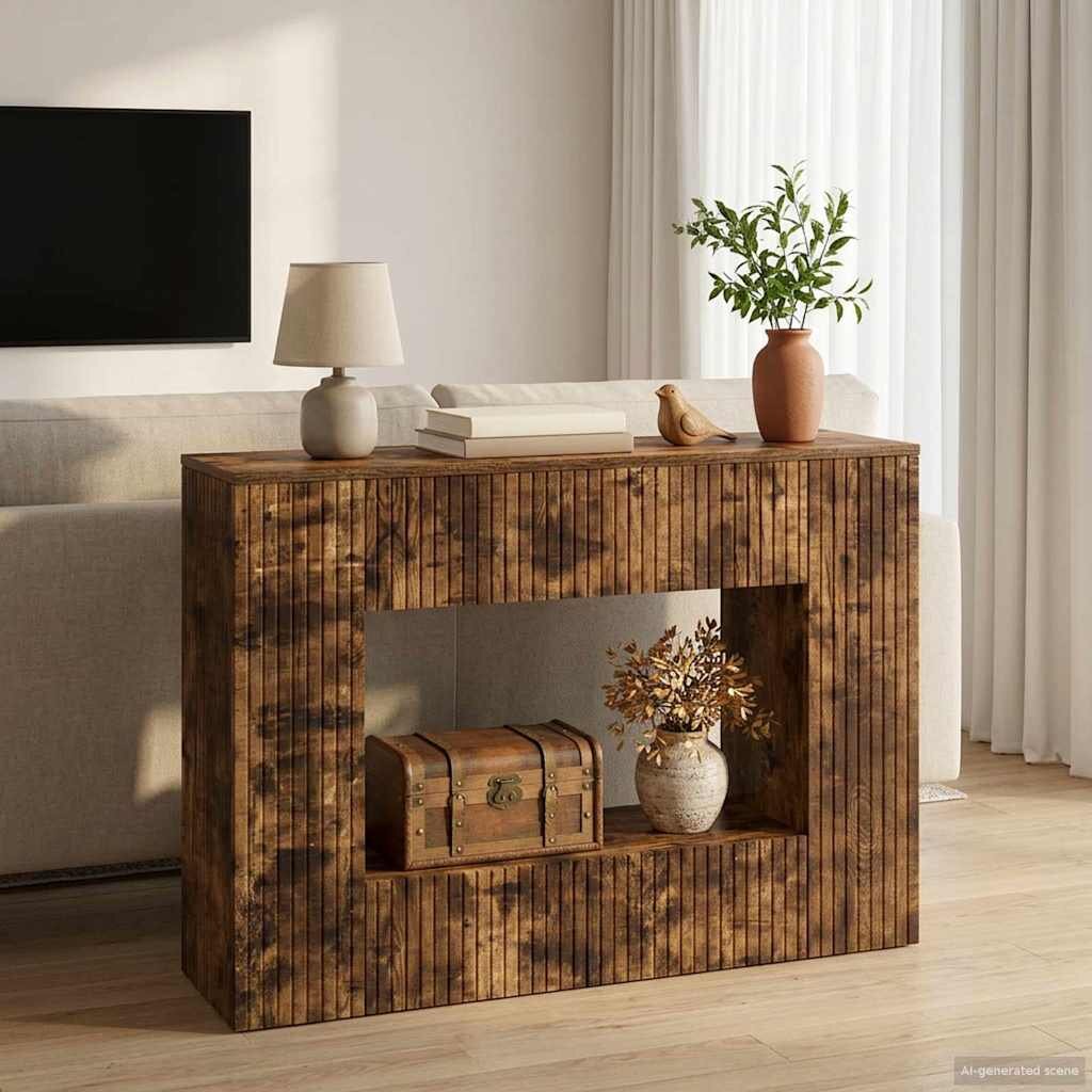 vidaXL Конзолна маса Пушена Дъб 101 x 29 x 74 см