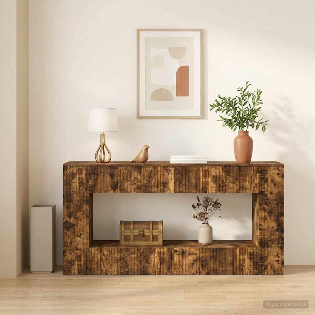 vidaXL Конзолна маса Пушена Дъб 155 x 29 x 74 см