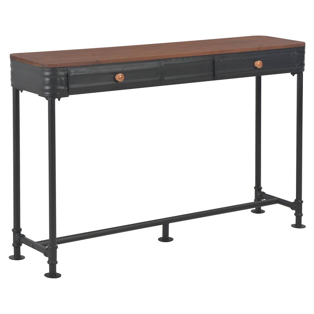 vidaXL Конзолна маса с 2 чекмеджета 120x30x75 см чам масив