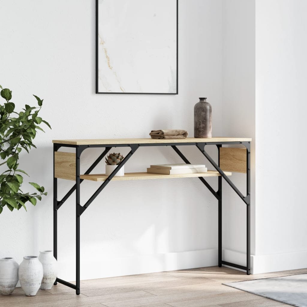 vidaXL Конзолна маса с рафт дъб сонома 105x30x75 см инженерно дърво