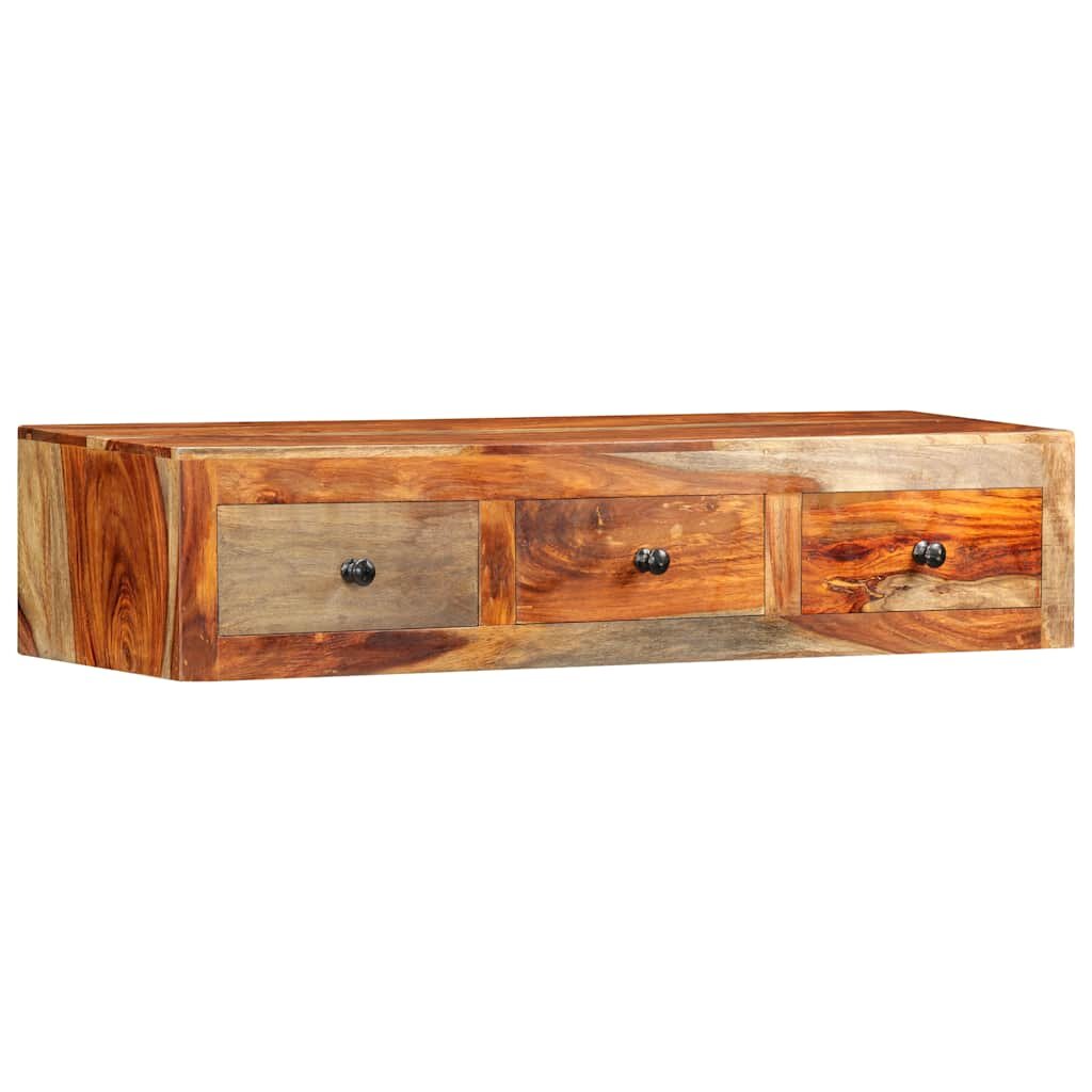 vidaXL Конзолна маса със стенен монтаж 100x25x20 см акация масив