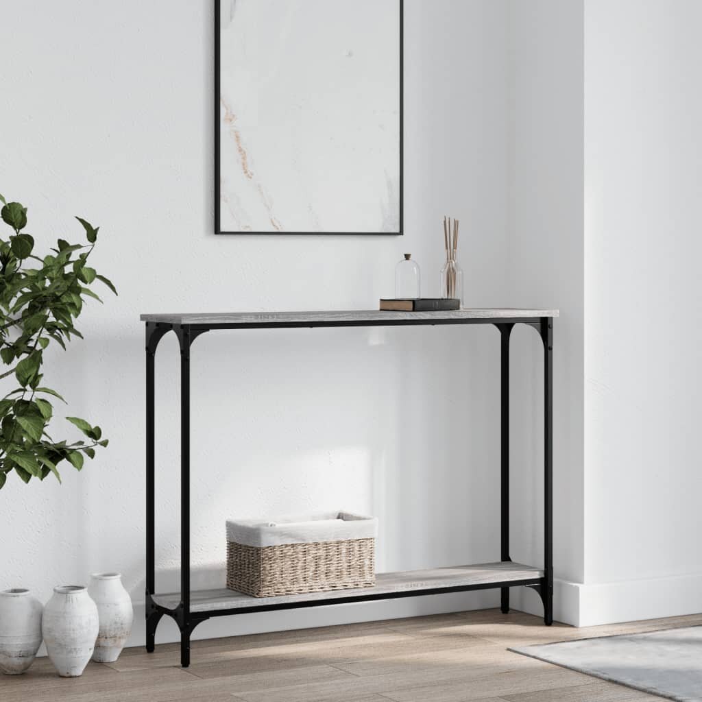 vidaXL Конзолна маса сив сонома 100x225x75 см инженерно дърво