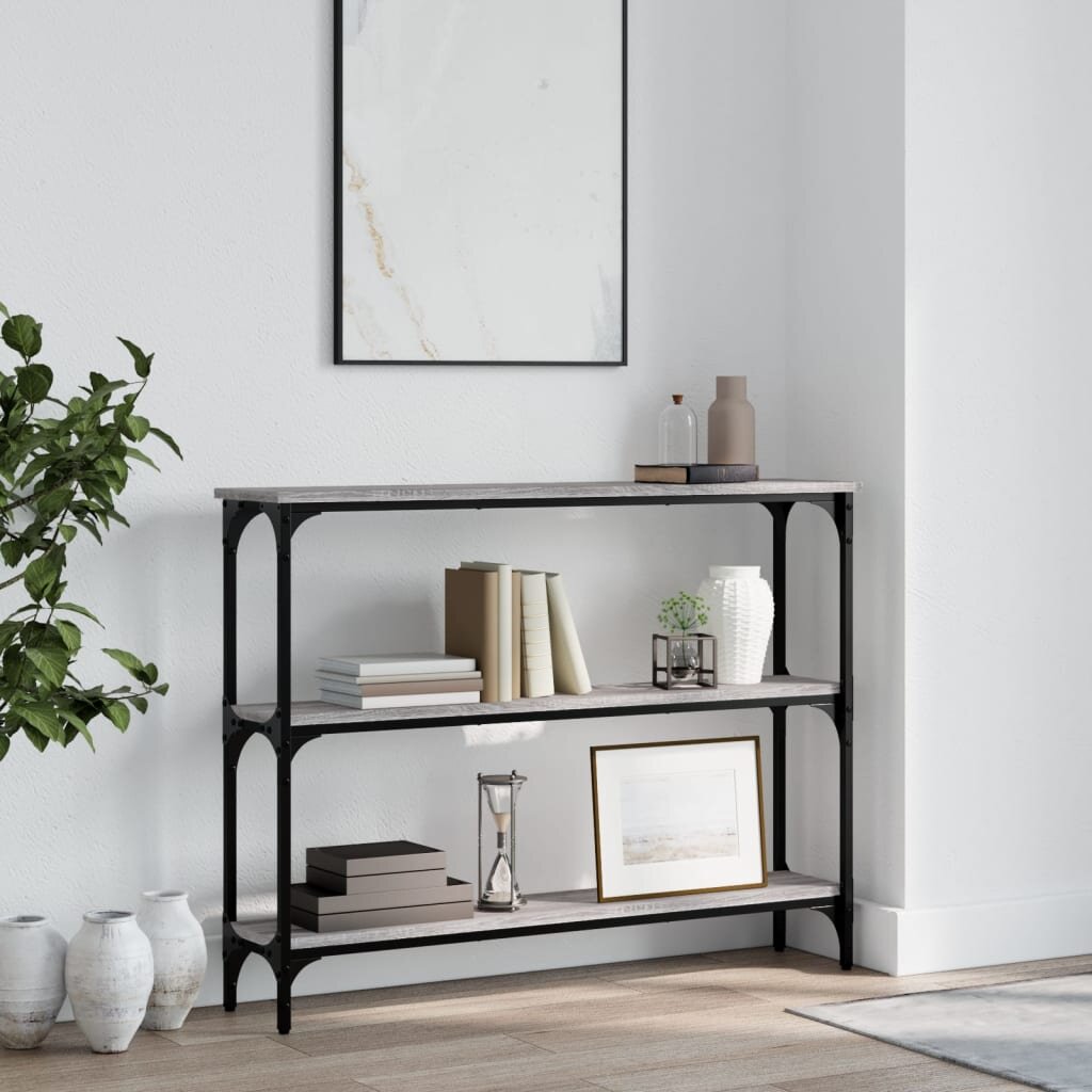 vidaXL Конзолна маса сив сонома 100x225x75 см инженерно дърво