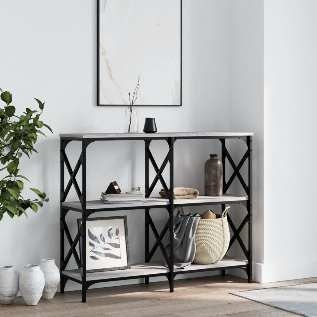 vidaXL Конзолна маса сив сонома 100x28x805 см инженерно дърво