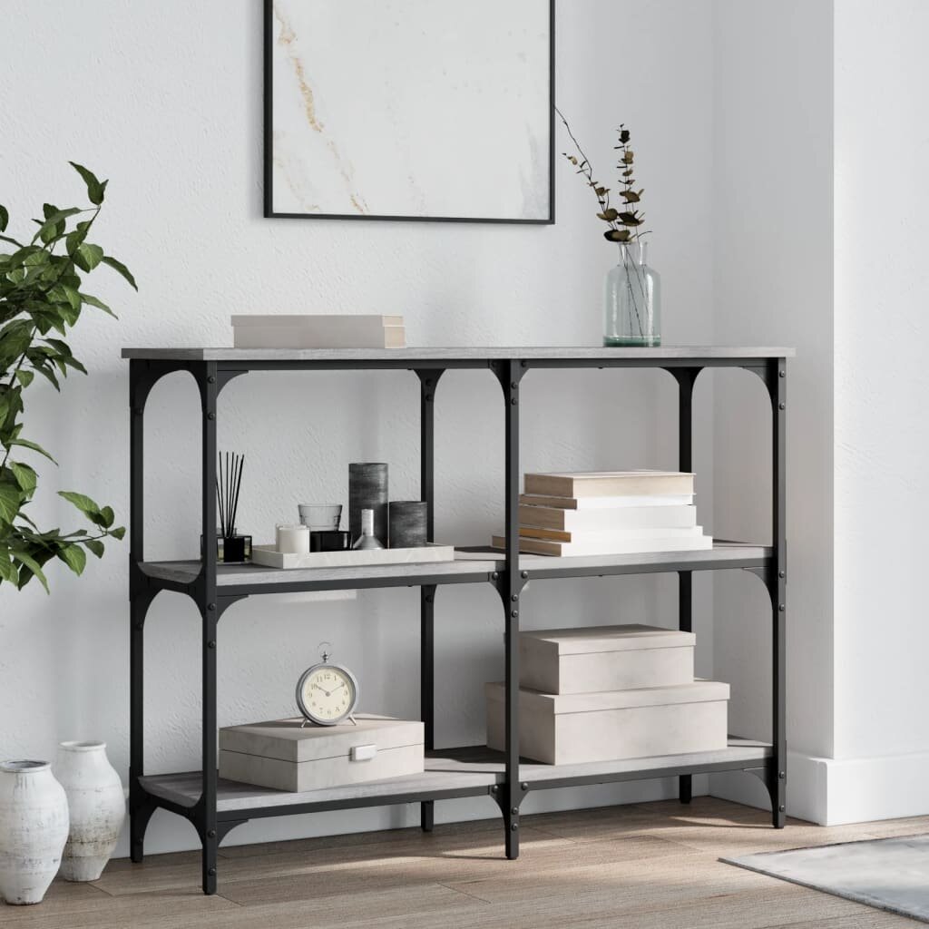 vidaXL Конзолна маса сив сонома 100x29x75 см инженерно дърво