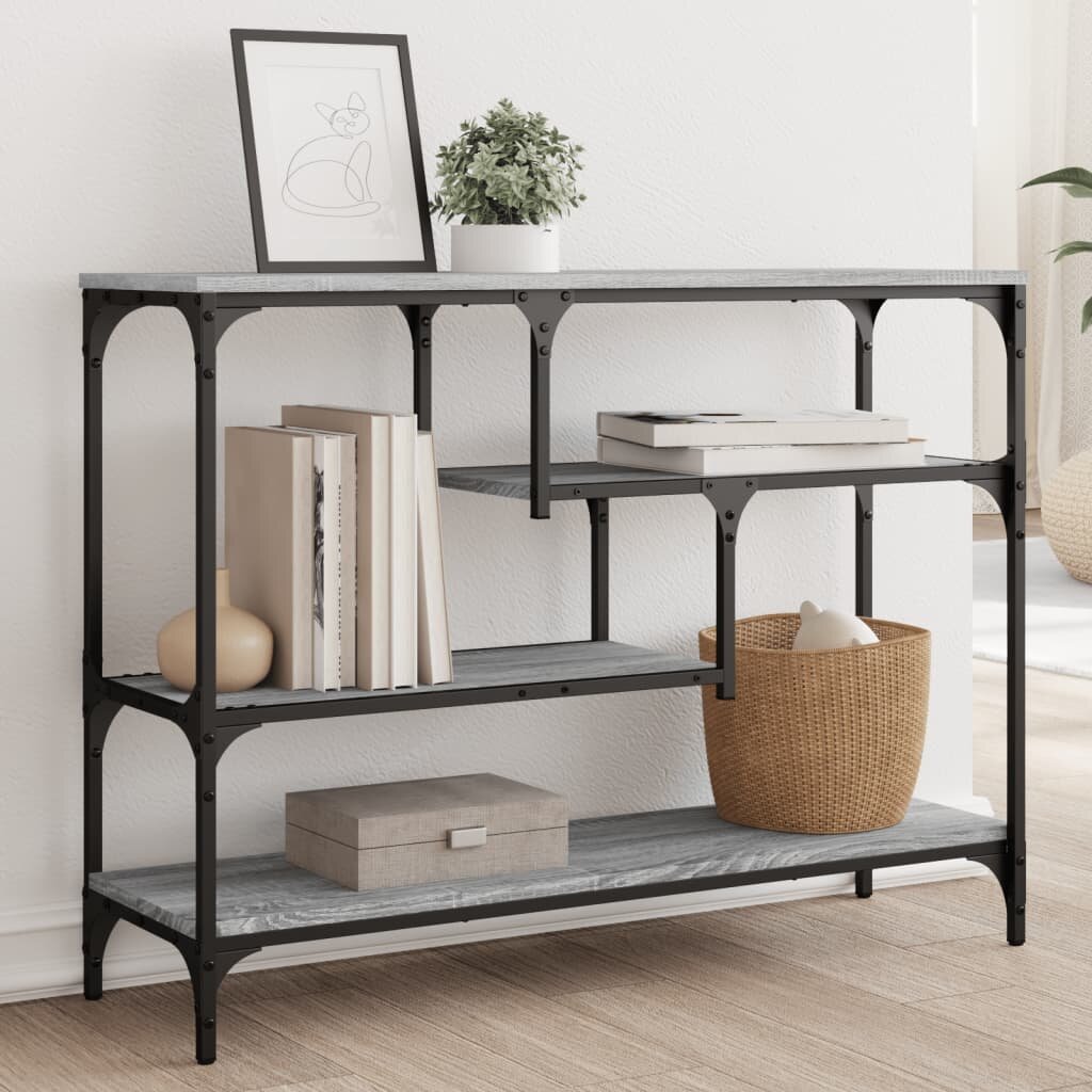 vidaXL Конзолна маса сив сонома 100x30x75 см инженерно дърво