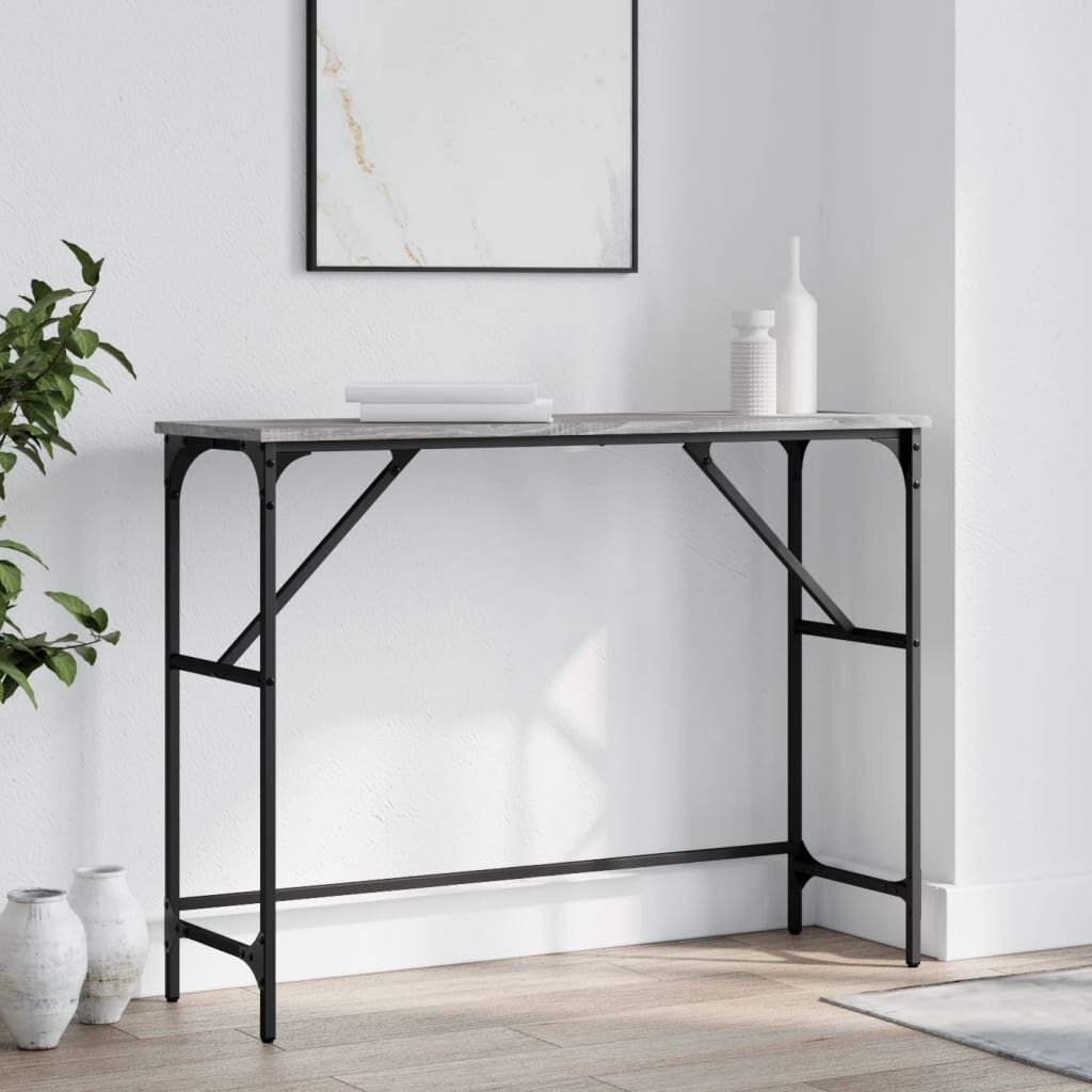 vidaXL Конзолна маса сив сонома 100x32x75 см инженерно дърво