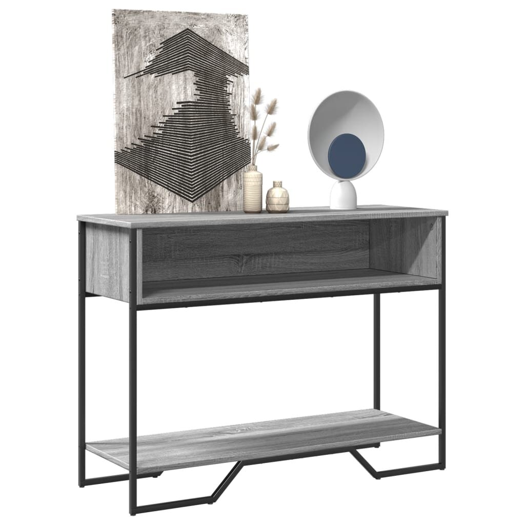 vidaXL Конзолна маса сив сонома 100x35x745 см инженерно дърво