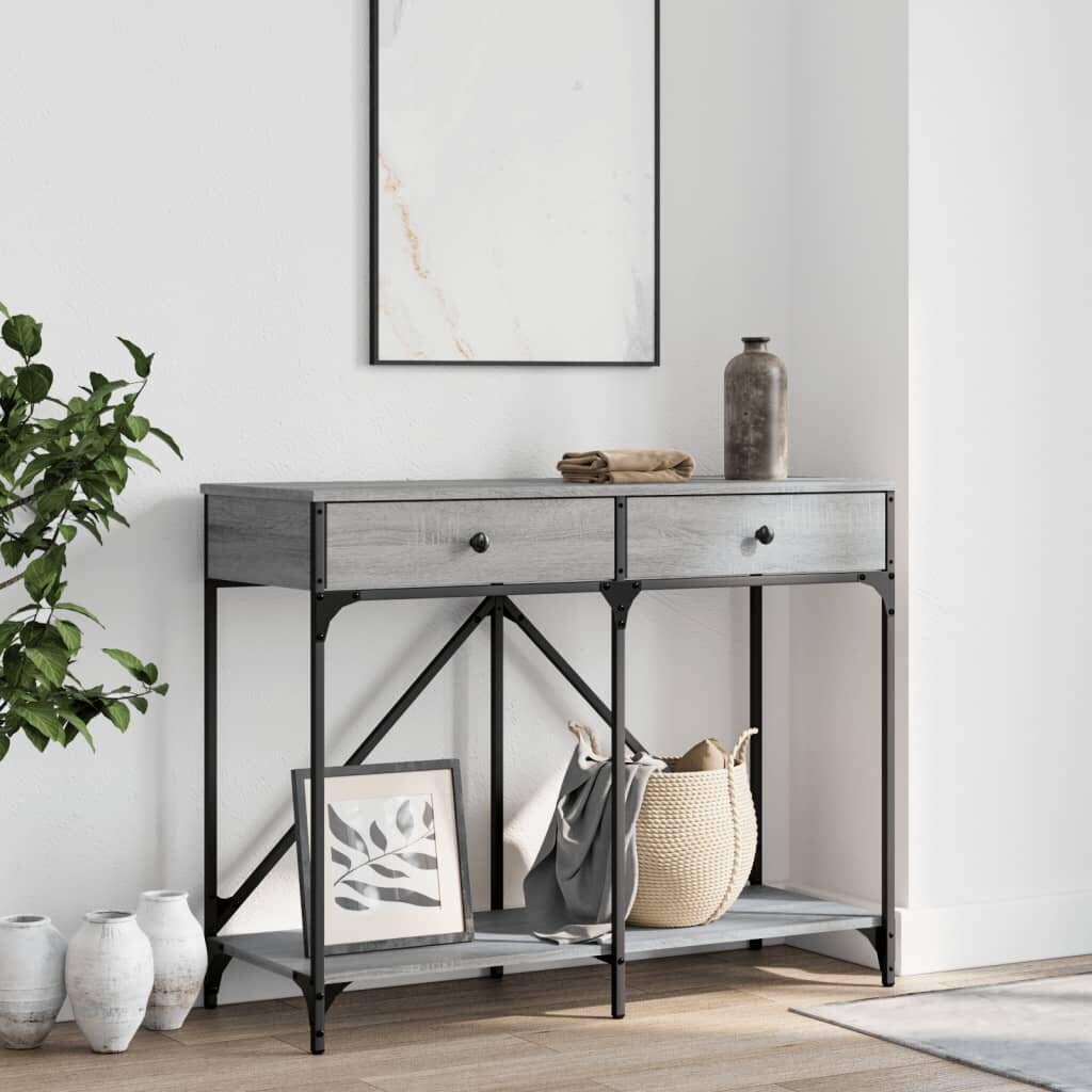 vidaXL Конзолна маса сив сонома 100x39x785 см инженерно дърво
