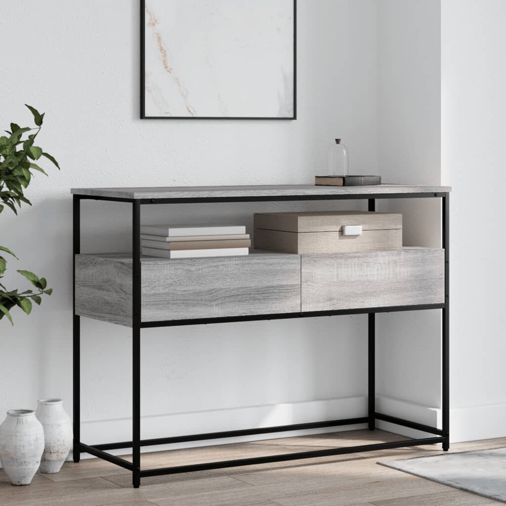 vidaXL Конзолна маса сив сонома 100x40x75 см инженерно дърво