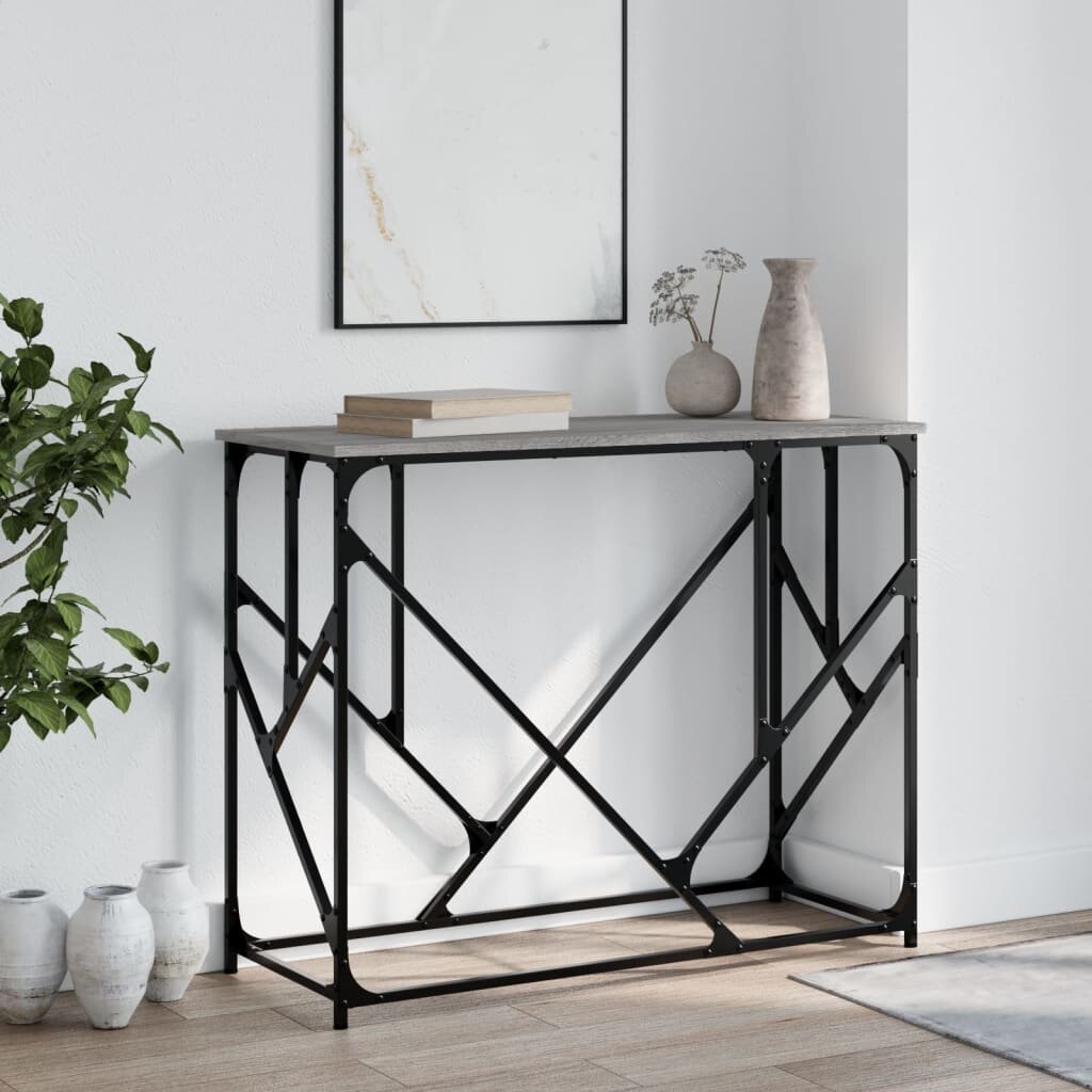 vidaXL Конзолна маса сив сонома 100x40x80 см инженерно дърво