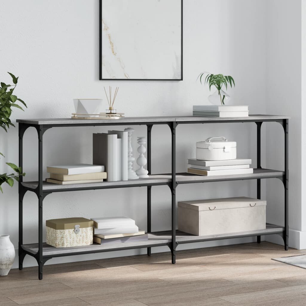vidaXL Конзолна маса сив сонома 150x29x75 см инженерно дърво