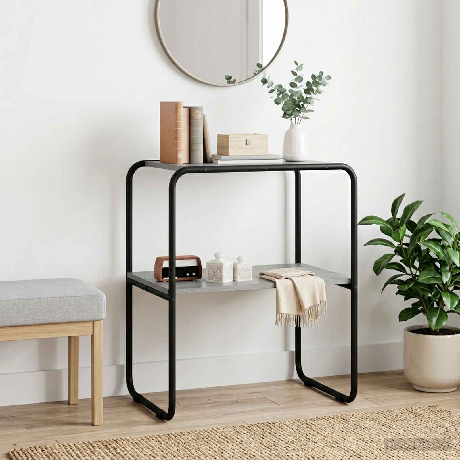 vidaXL Конзолна маса Сив Сонома 60 x 425 x 70 см Инженерна дървесина