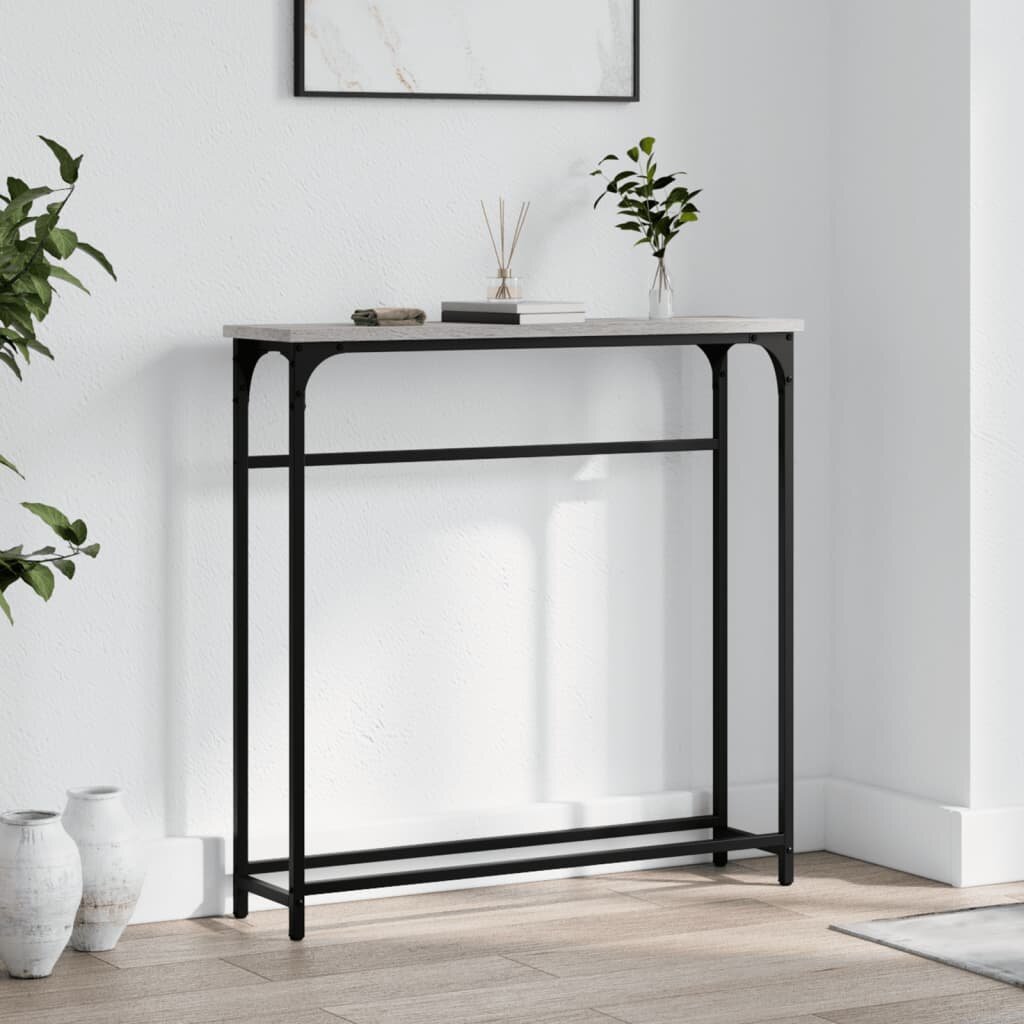 vidaXL Конзолна маса сив сонома 75x195x75 см инженерно дърво