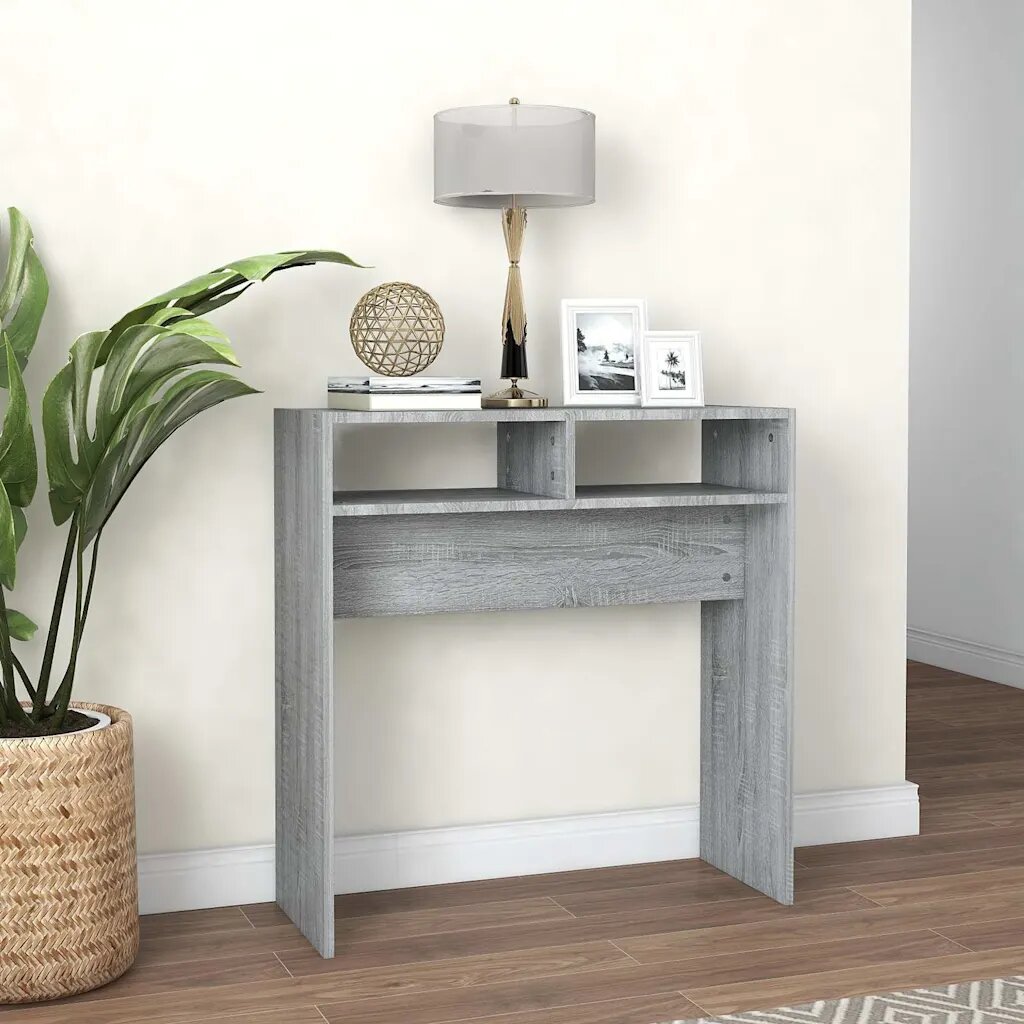 vidaXL Конзолна маса сив сонома 78x30x80 см инженерно дърво