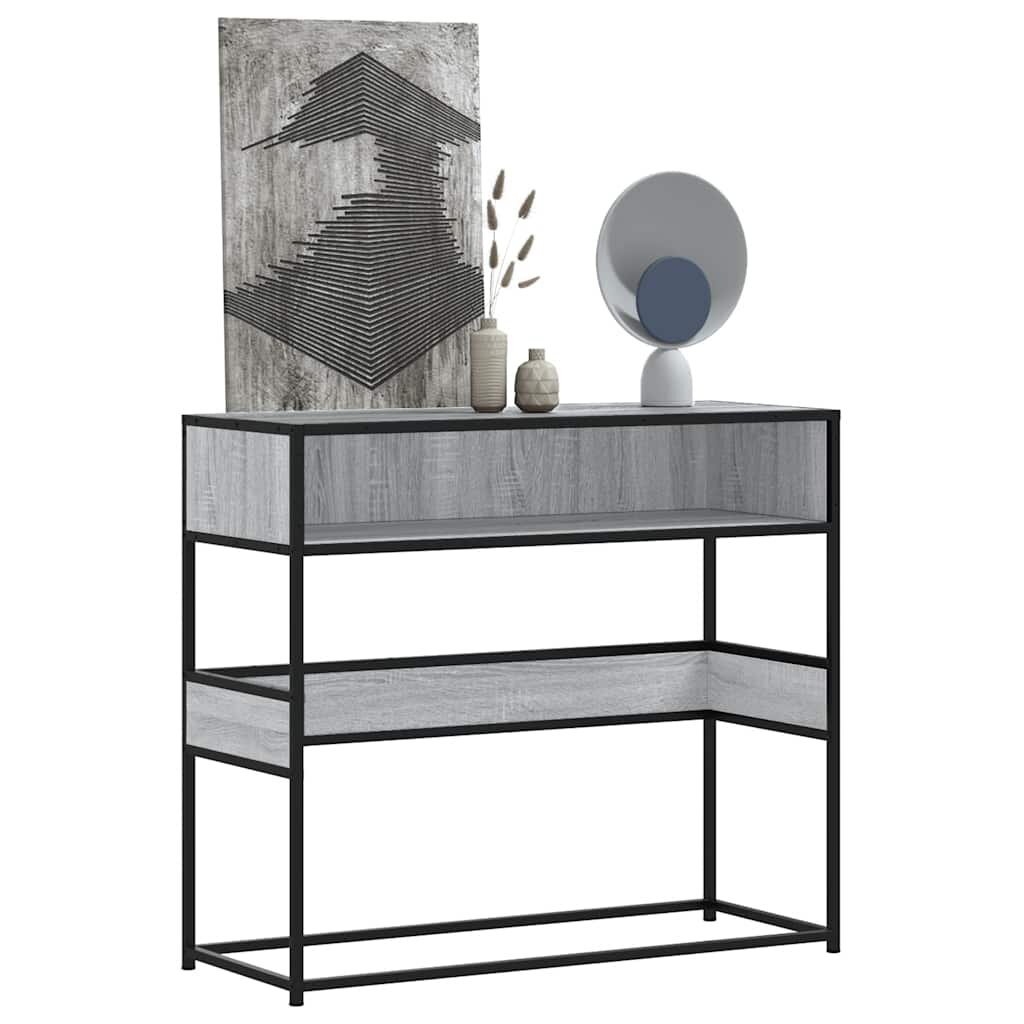 vidaXL Конзолна маса сив сонома 90x35x80 см инженерно дърво