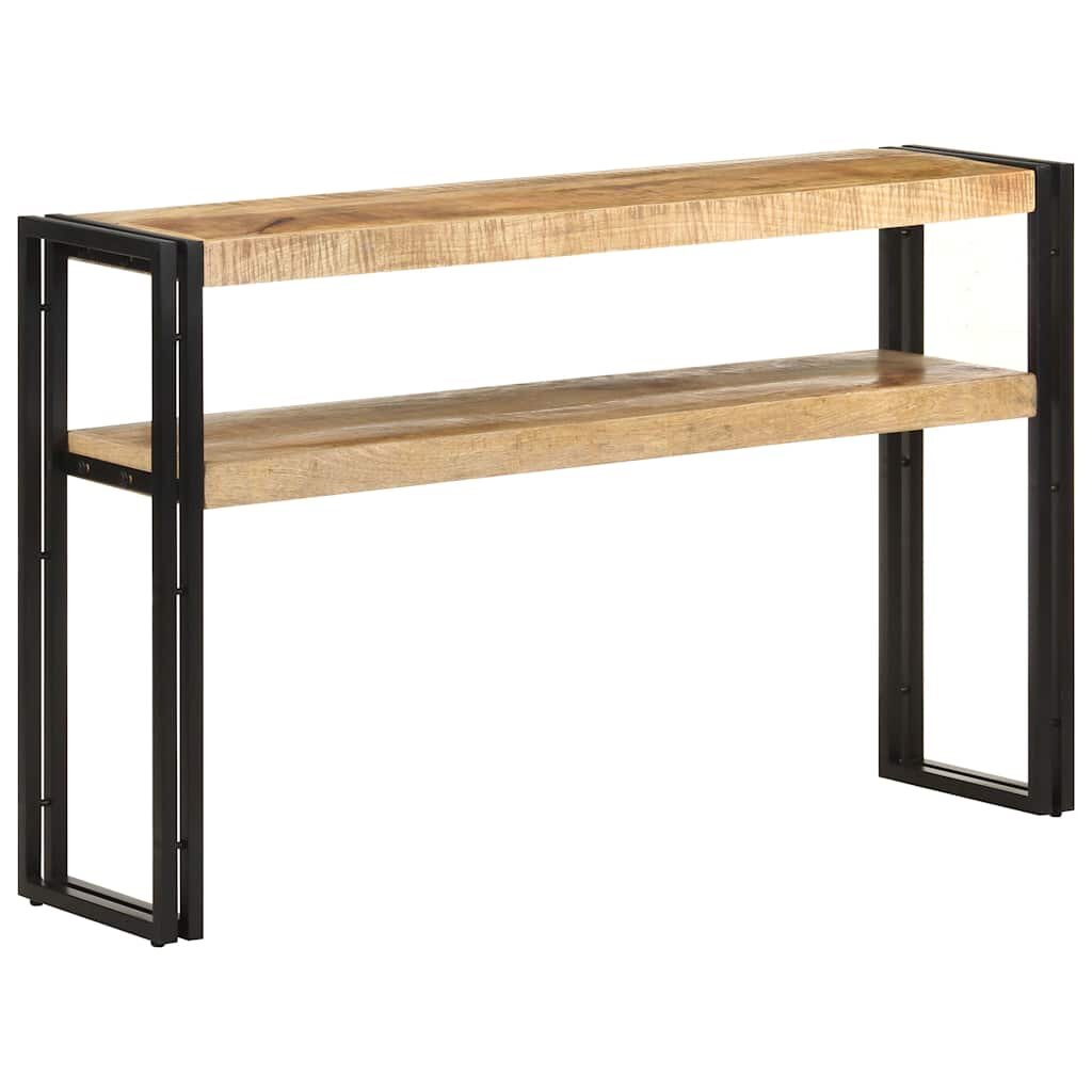 vidaXL Конзолна маса сива 120x30x75 cм грубо мангово дърво
