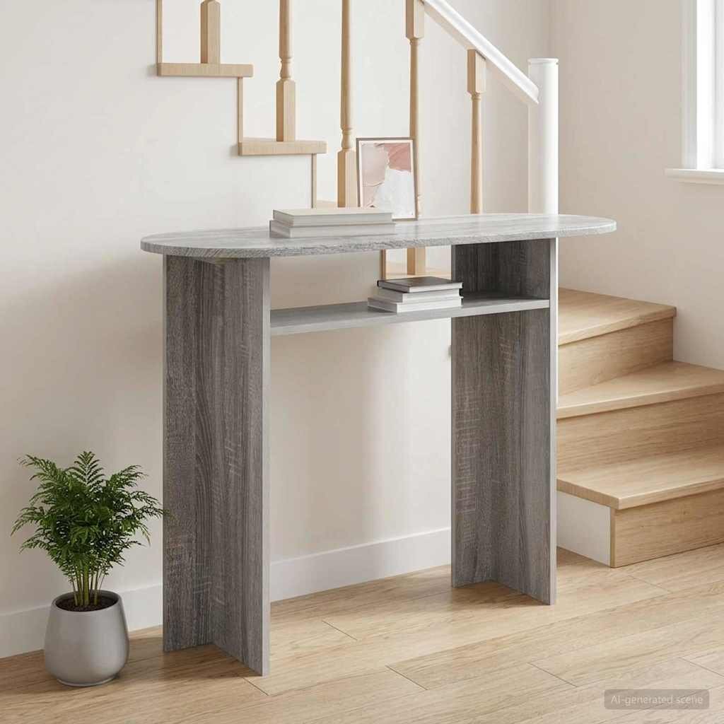 vidaXL Конзолна маса Сива сонома 100 x 395 x 75 см