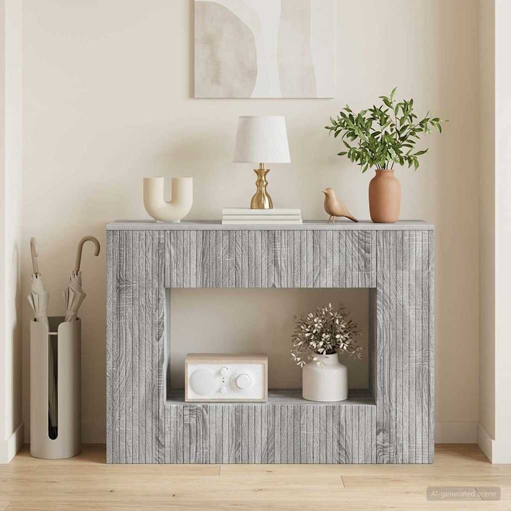 vidaXL Конзолна маса Сиво Сонома 101 x 29 x 74 см