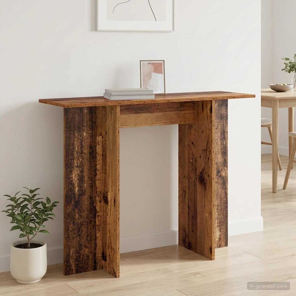 vidaXL Конзолна маса Старо дърво 100 x 30 x 75 см Инженерна дървесина