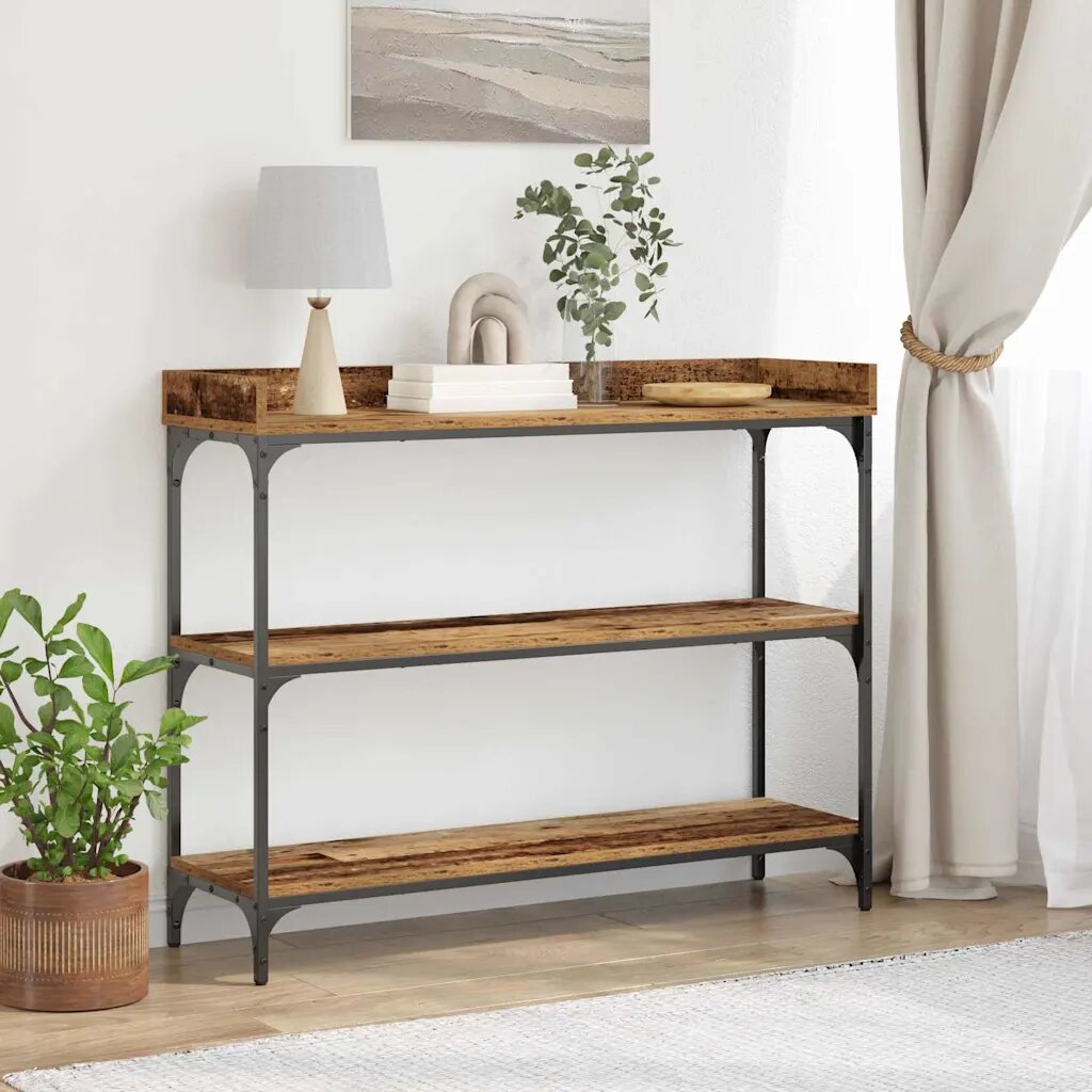 vidaXL Конзолна маса Старо дърво 100 x 30 x 80 см