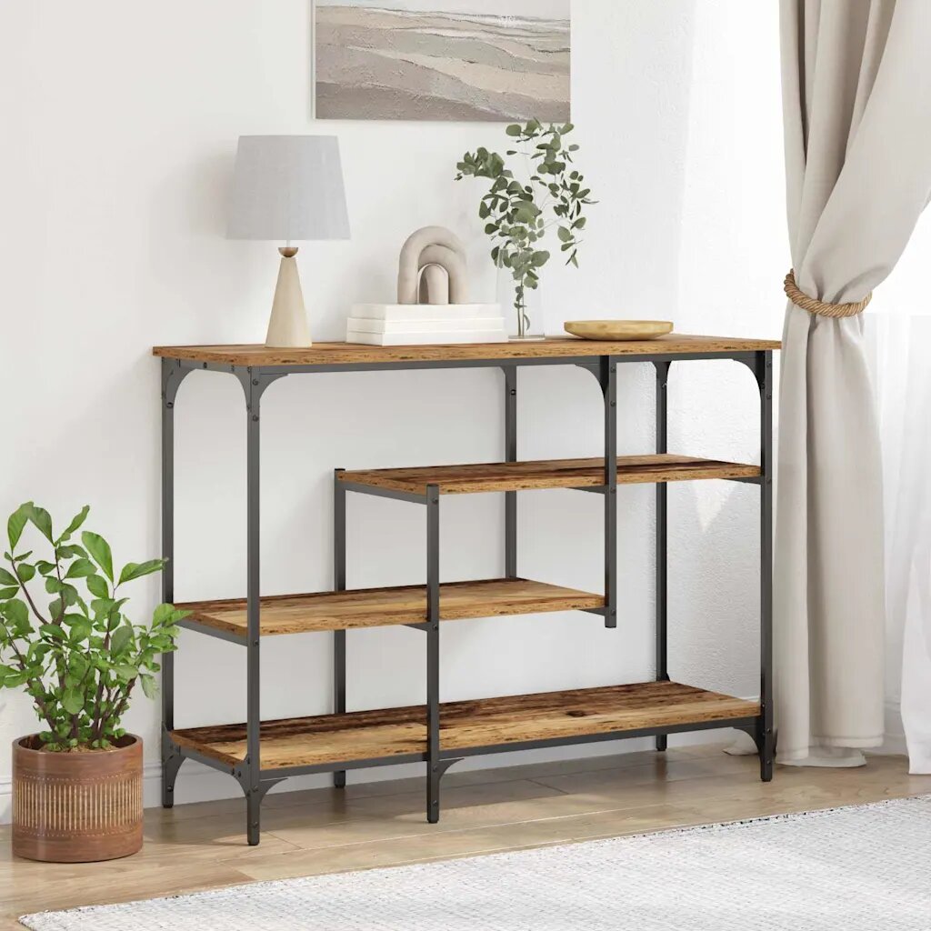 vidaXL Конзолна маса Старо дърво 100 x 35 x 75 см