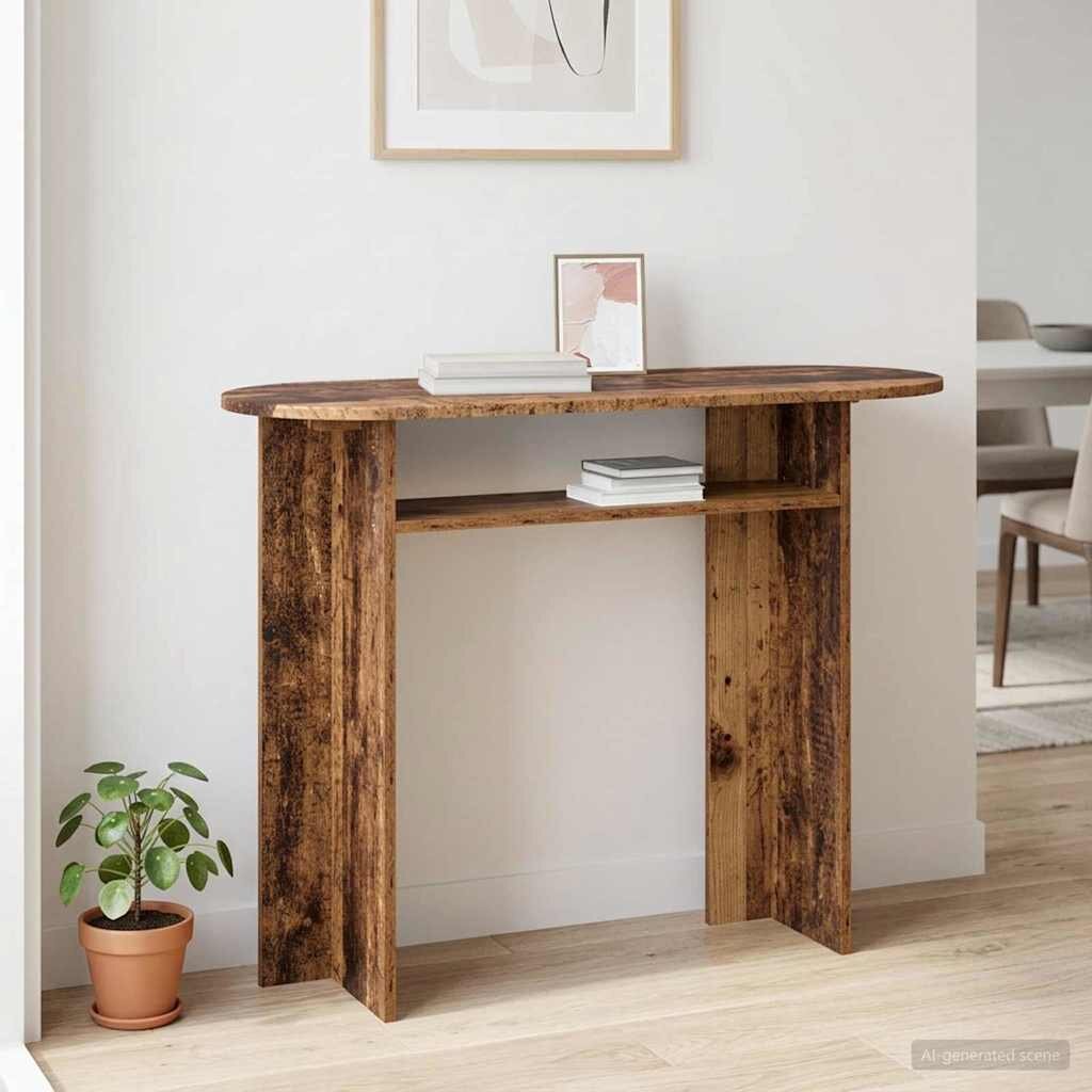 vidaXL Конзолна маса Старо дърво 100 x 395 x 75 см
