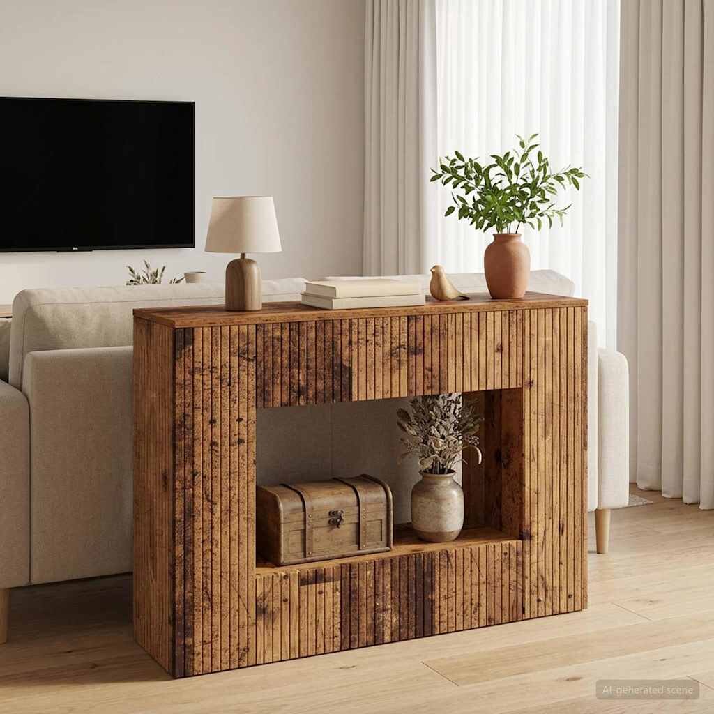 vidaXL Конзолна маса Старо дърво 101 x 29 x 74 см