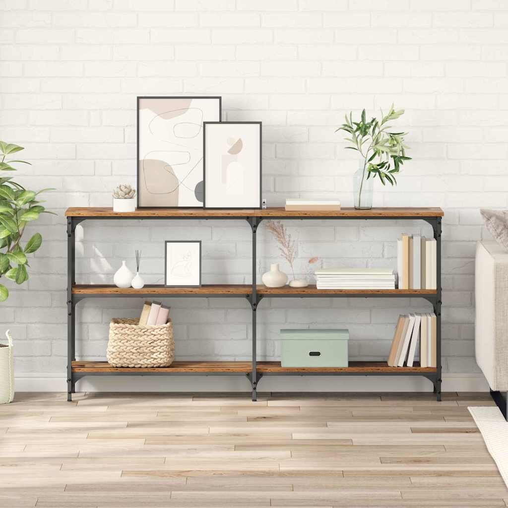vidaXL Конзолна маса Старо дърво 150 x 29 x 75 см
