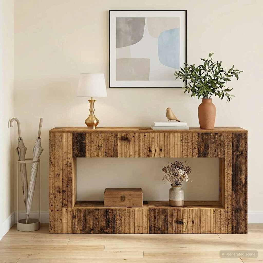 vidaXL Конзолна маса Старо дърво 155 x 29 x 74 см