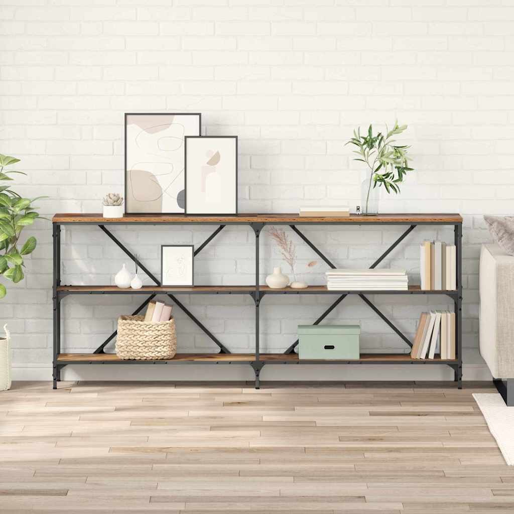 vidaXL Конзолна маса Старо дърво 180 x 30 x 75 см Инженерна дървесина