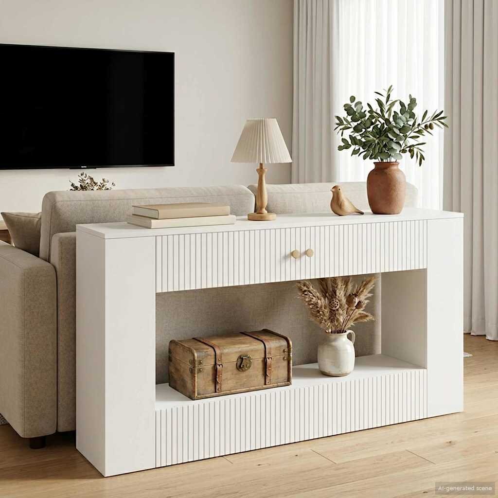 vidaXL Конзолна маса Висок Гланцов Бял 155 x 29 x 74 см