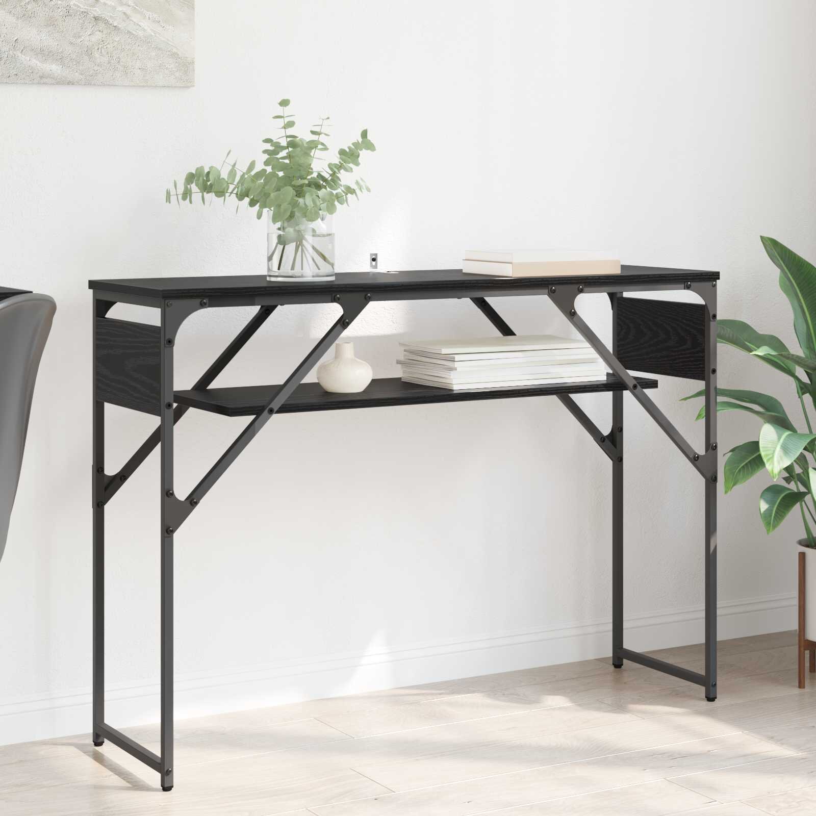 vidaXL Конзолнамаса Черния дъб Инженерна дървесина 105x30x75см