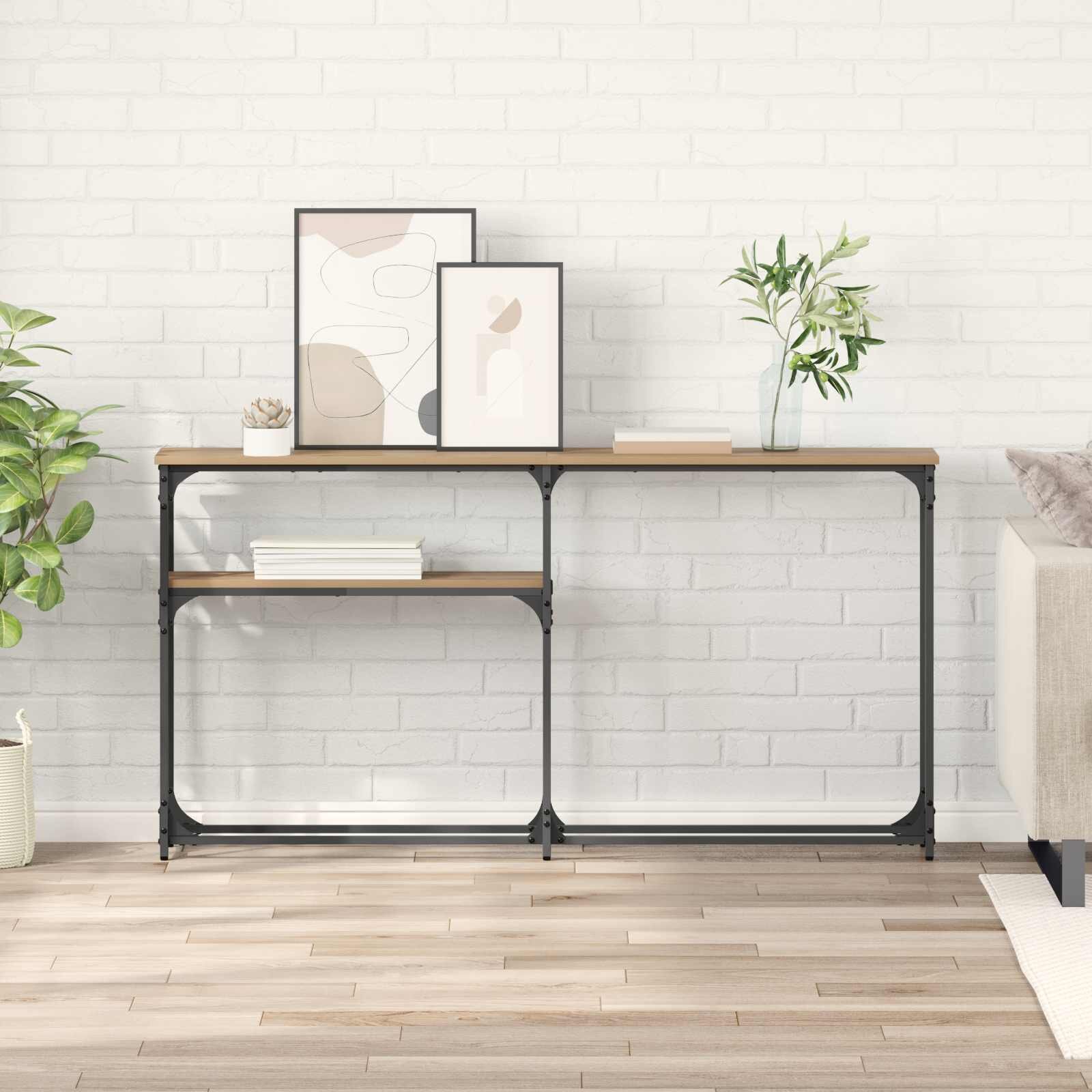 vidaXL Конзолнамаса Дъб 145 x 225 x 75 см Инженерна дървесина