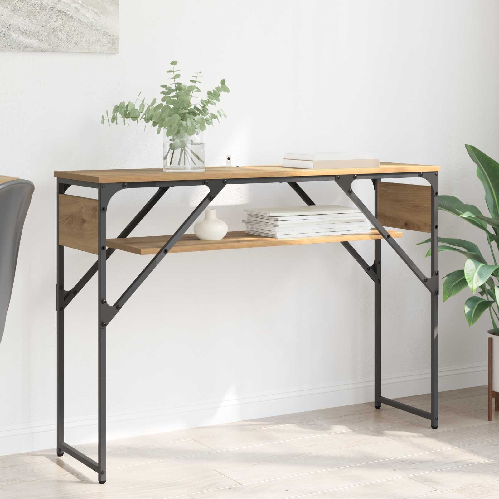 vidaXL Конзолнамаса Дъб Инженерна дървесина 105x30x75см