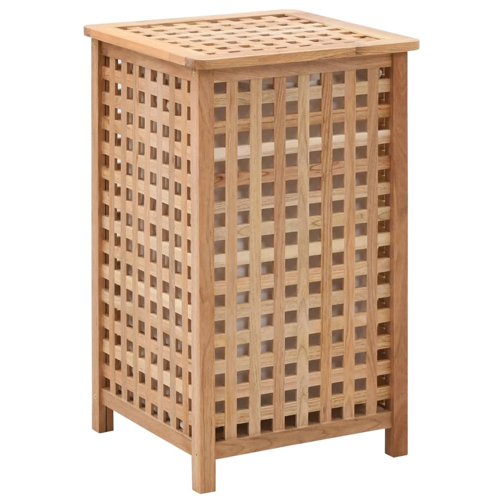 vidaXL Кош за пране 39x39x65 см масивно орехово дърво