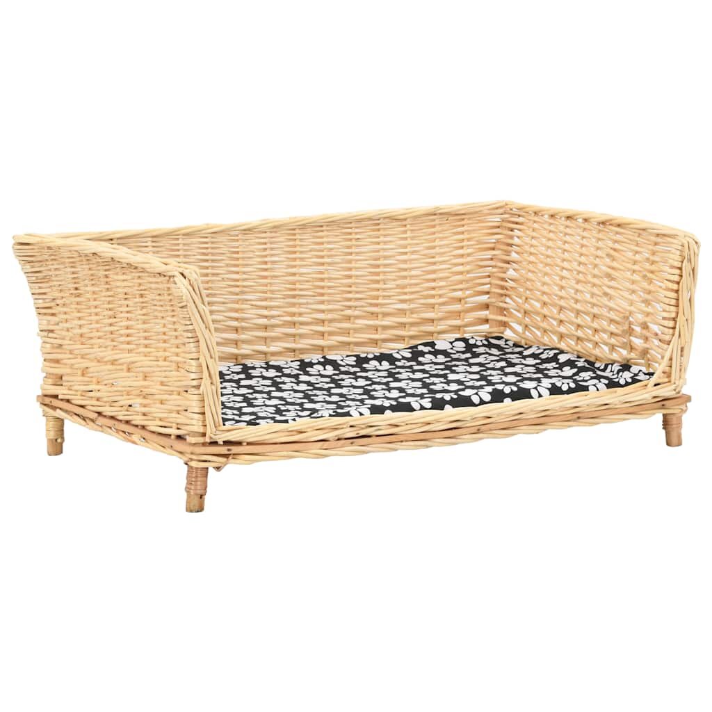 vidaXL Кошница за кучета 90x54x35 см естествена върба