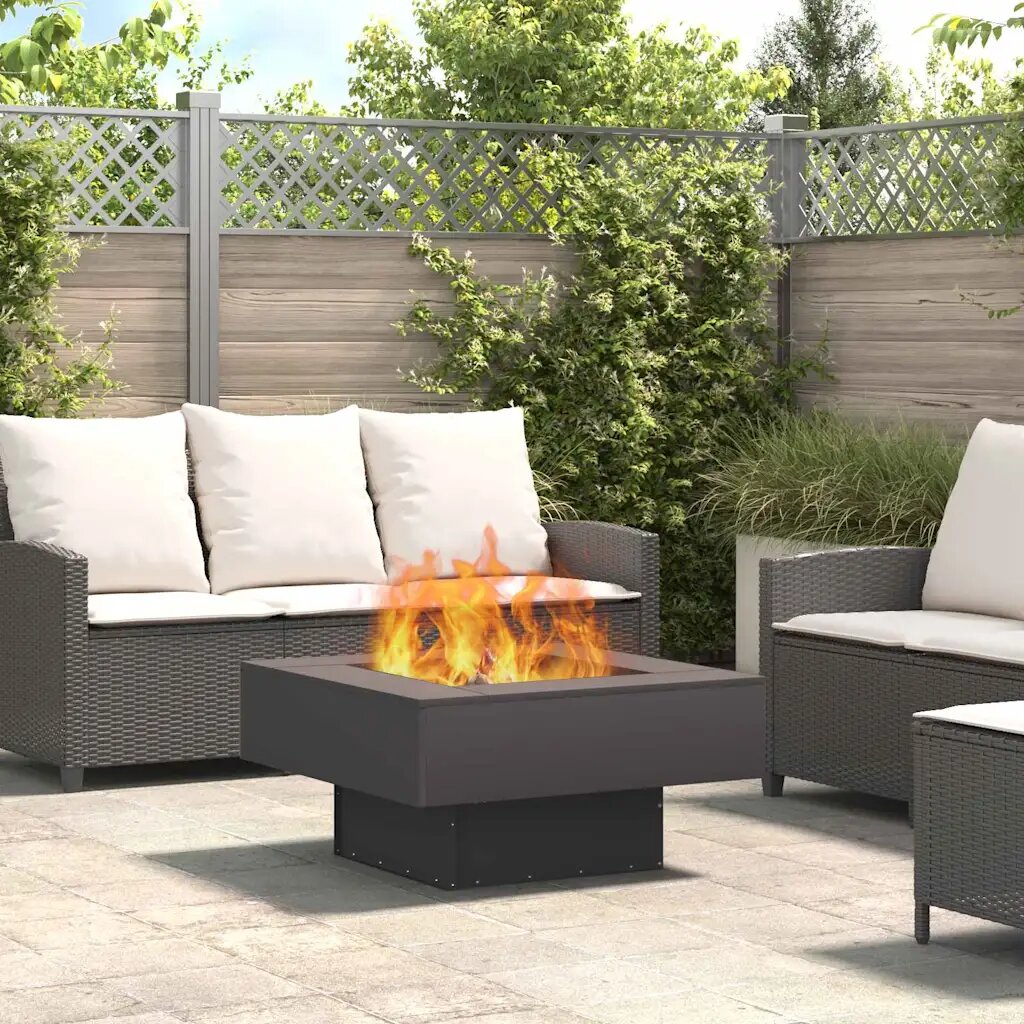 vidaXL Котел за огън Черно 80 x 80 x 40 cm Патинираща стомана