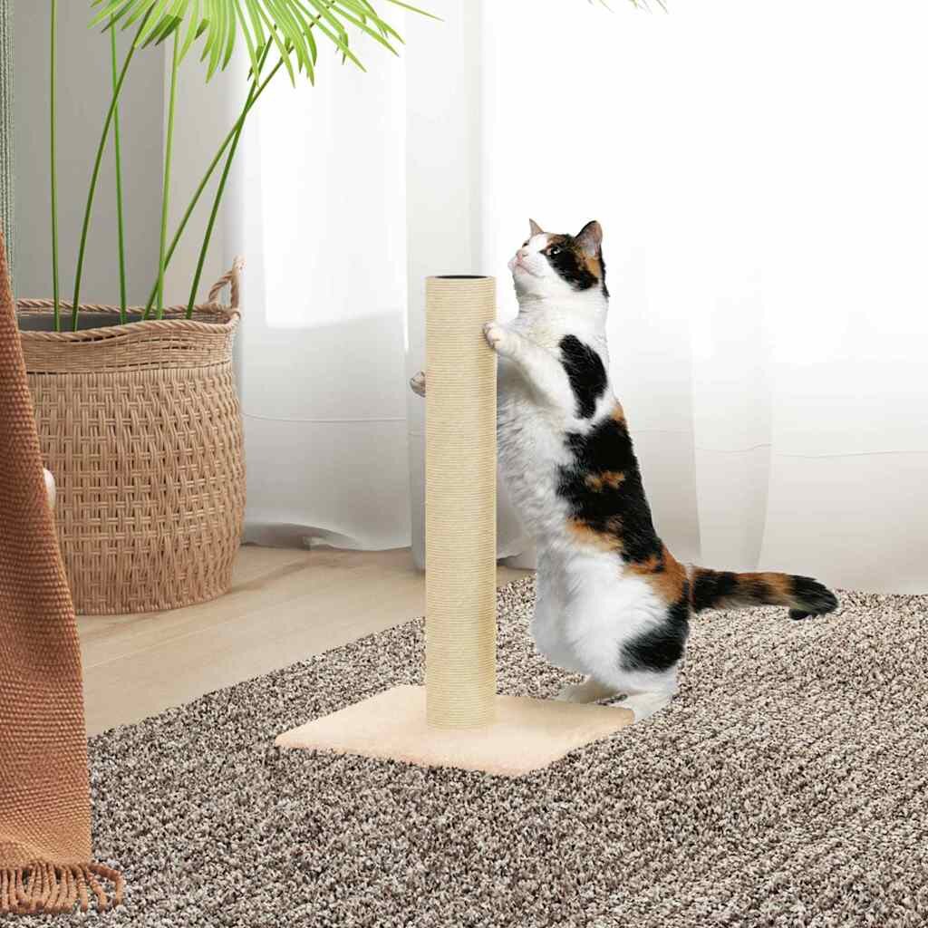 vidaXL Котешки стълб за драскане кремав 22x22x45 см