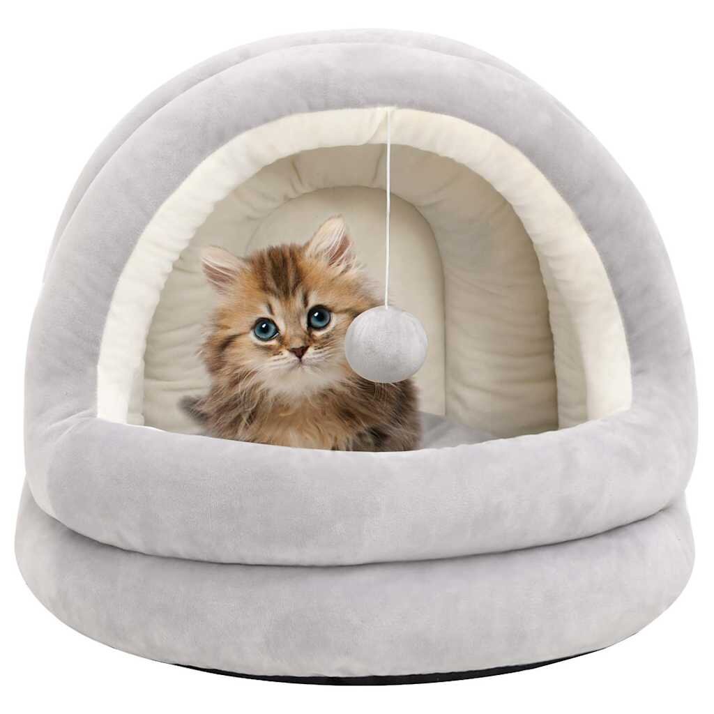 vidaXL Котешко легло 40x40x35 см сиво и кремаво