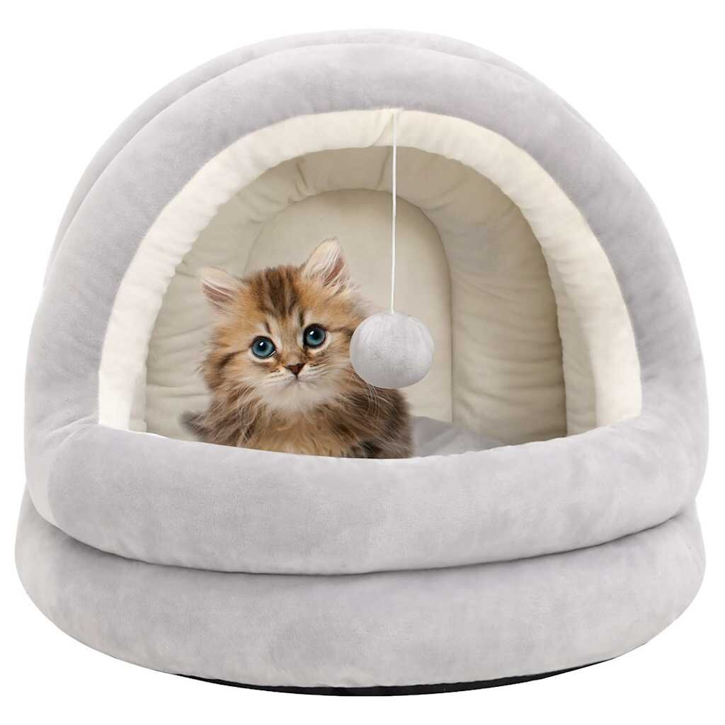 vidaXL Котешко легло 50x50x45 см сиво и кремаво
